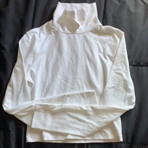 White Long sleeve crop top